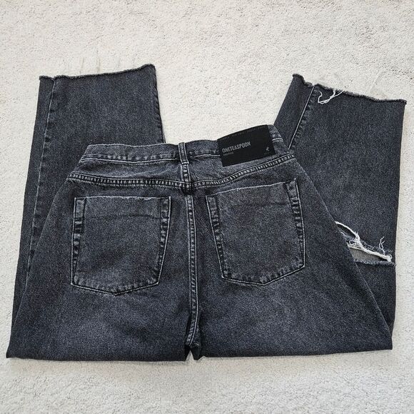 One Teaspoon | Smiths Wide Leg Barrel Denim Jeans Washed Black, Womens 26 - Picture 5 of 7